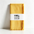 CouldNook Fringed Cotton Linen Napkin - Rustic Wabi-Sabi Dining Cloth