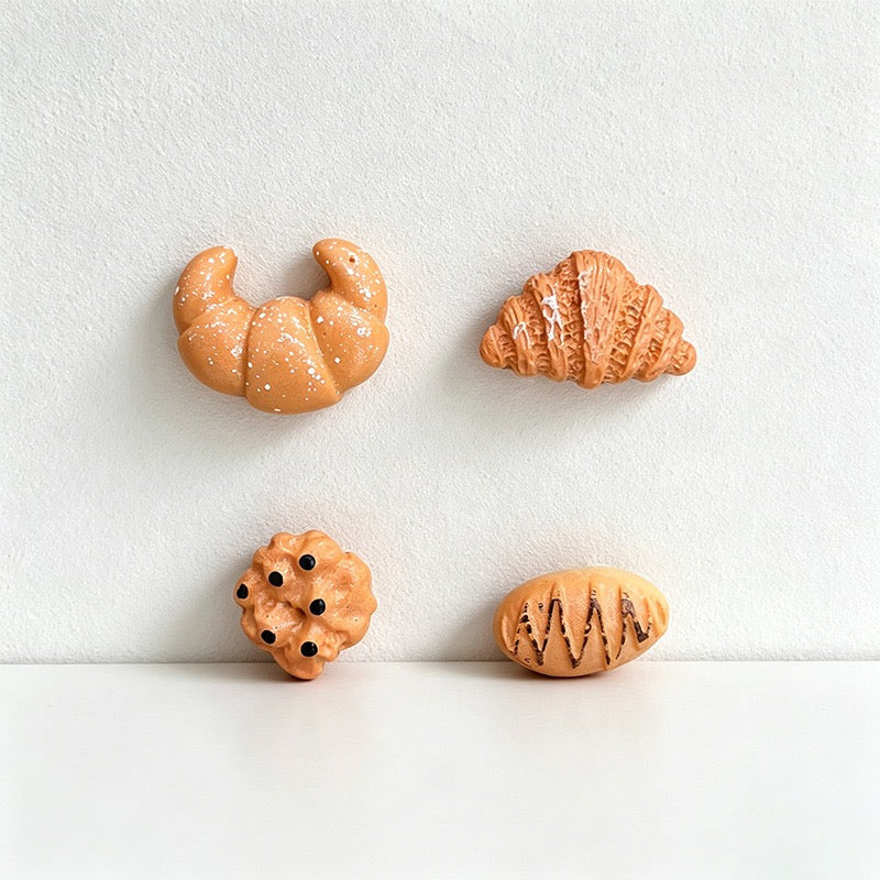 CouldNook 3D Miniature Bread Fridge Magnets - Rustic Bakery Set (4 Pcs)