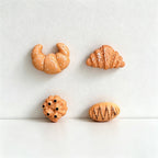 CouldNook 3D Miniature Bread Fridge Magnets - Rustic Bakery Set (4 Pcs)