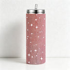 CouldNook 20oz Rhinestone Tumbler-Stainless Steel Vacuum Insulated Straight Body Tumbler with Straw