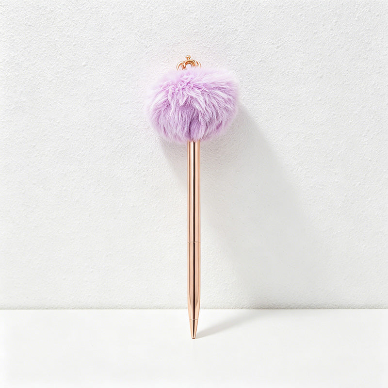 CouldNook Pen-Crown Top Pom Pom Metal Ballpoint Pen Cute Luxury Gift Pen for Students Office Wedding Favors