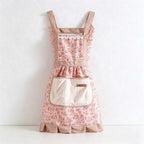Floral Princess Apron - Polyester Backband Kitchen Apron