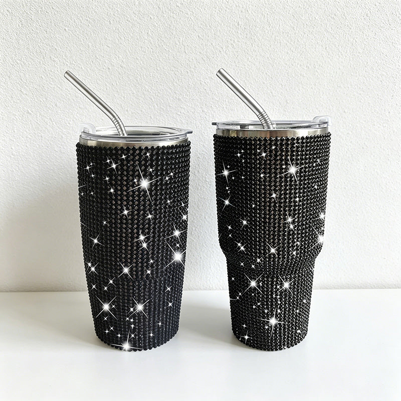 CouldNook 20/30oz Rhinestone Tumbler-Stainless Steel Vacuum Insulated Ice Tumbler with Straw