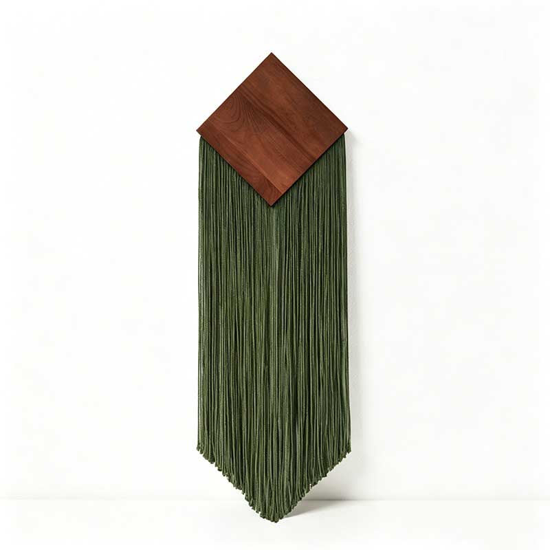 Hand-Woven Tassel Wall Decor - Diamond Wooden Macrame