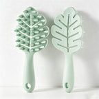 Leaf-Shaped TPR Shampoo Brush, Long Handle Scalp Massage Detangling Brush for Wet Hair