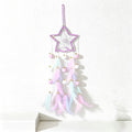 CouldNook Dreamcatcher-Handmade Star Moon Cat Shaped Feather Pom Pom Dream Catcher Wind Chime