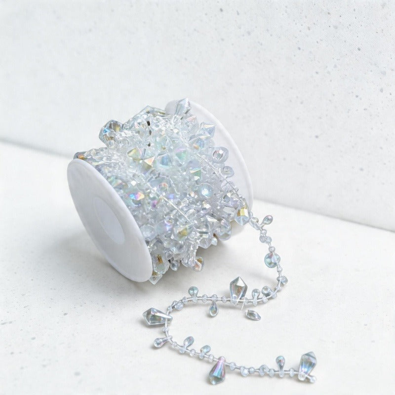 Iridescent Diamond Bead Garland Wall Decor - Crystal Style Decoration Chain