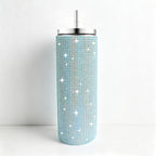CouldNook 20oz Rhinestone Tumbler-Stainless Steel Vacuum Insulated Straight Body Tumbler with Straw