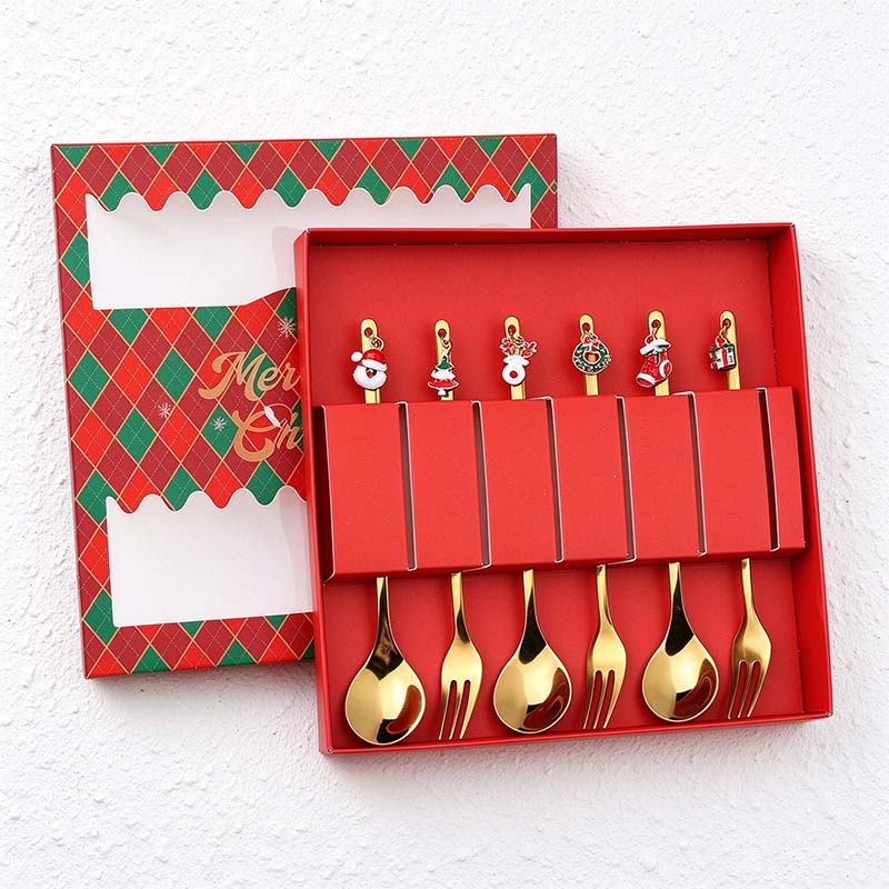 CouldNook Christmas Cutlery Set - Character Tops and Decorative Charm Designs
