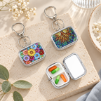 CouldNook Mirror Pill Box - Divided Interior And Rounded Rectangular Lid