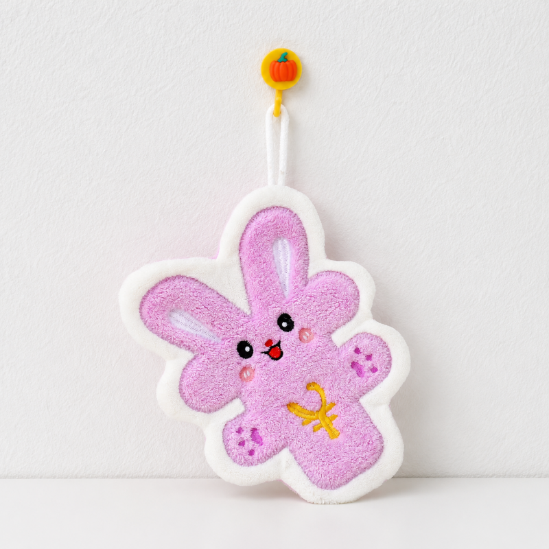 CouldNook Cartoon Coral Fleece Hand Towel‑Hanging Absorbent Cloth