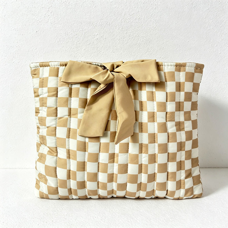 CouldNook Quilted Cosmetic Bag - Floral Prints and Bow Pattern Options