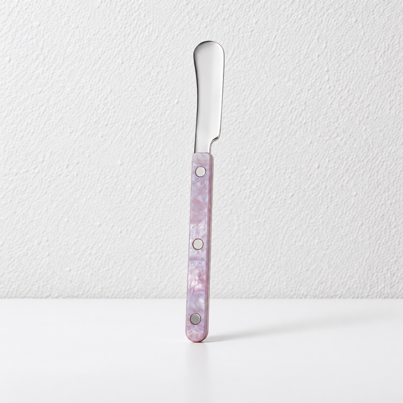 Riveted Table Utensil - Marbled Grips for Dining and Serving