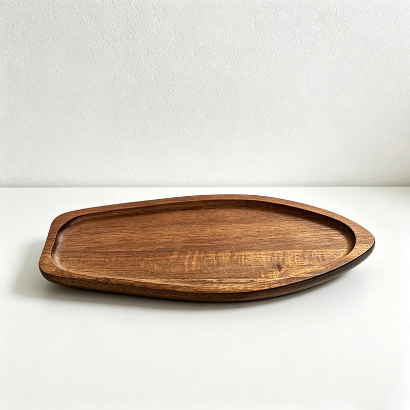 Acacia Wood Boat Shaped Serving Plates - 2 Sizes for Food, Tea & Culinary Display
