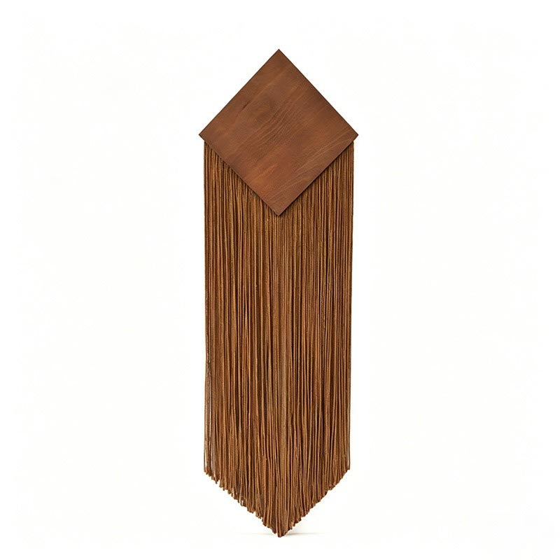 Hand-Woven Tassel Wall Decor - Diamond Wooden Macrame