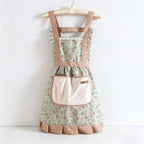 Floral Princess Apron - Polyester Backband Kitchen Apron