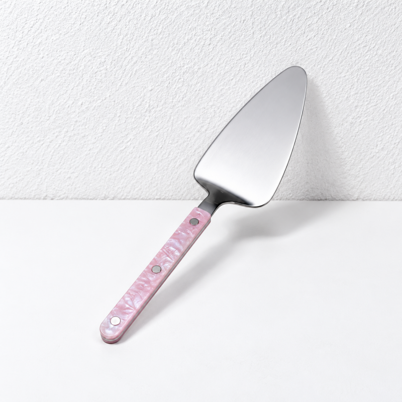 Riveted Table Utensil - Marbled Grips for Dining and Serving