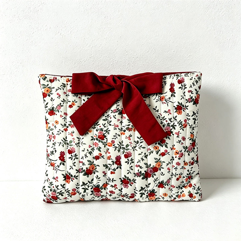 CouldNook Quilted Cosmetic Bag - Floral Prints and Bow Pattern Options