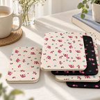 CouldNook Patterned Folding Mirror - Printed Cover And Fold-Back Tabletop Support