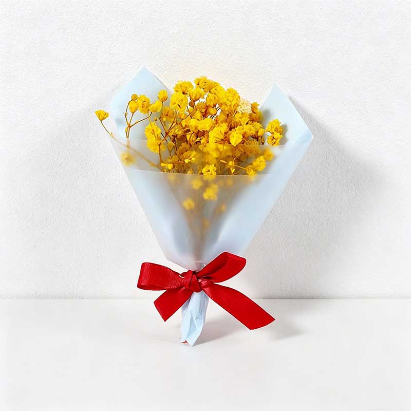 Mini Dried Baby's Breath Flower Bouquet and Soap Rose