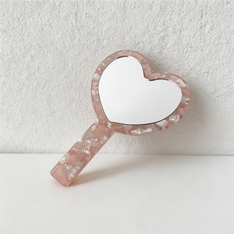 CouldNook Acetate Heart Handheld Mirror - Vintage Style Portable Makeup Mirror