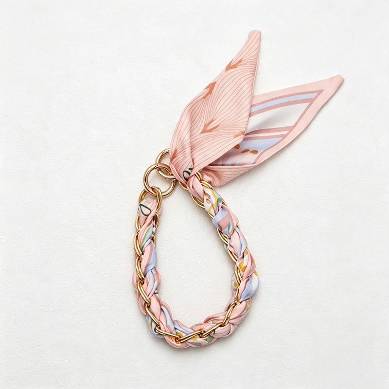 CouldNook Mixed Print Scarf Phone Wrist Strap - Braided Loop
