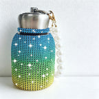 CouldNook 10oz Bling Rhinestone Mini Tumbler - Pearl Handle, Silver Lid (Leopard & Gradient Series)