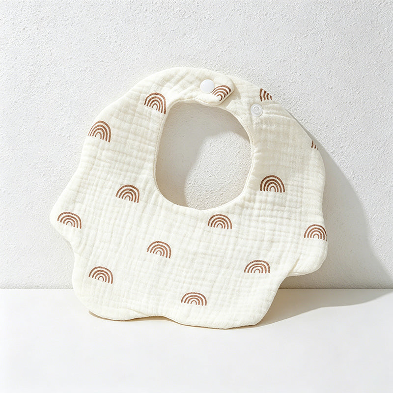 CouldNook Premium Muslin Cotton Baby Bib - Reversible 6-Layer Petal Drool Apron（Set of 10）