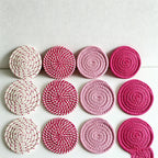 CouldNook 8-Piece Woven Cotton Coaster Set with Metal Holder - Minimalist Gradient Drink Mats