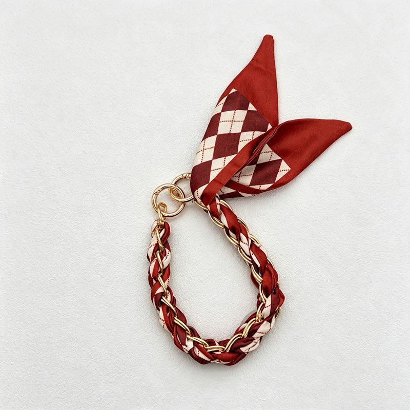 CouldNook Mixed Print Scarf Phone Wrist Strap - Braided Loop