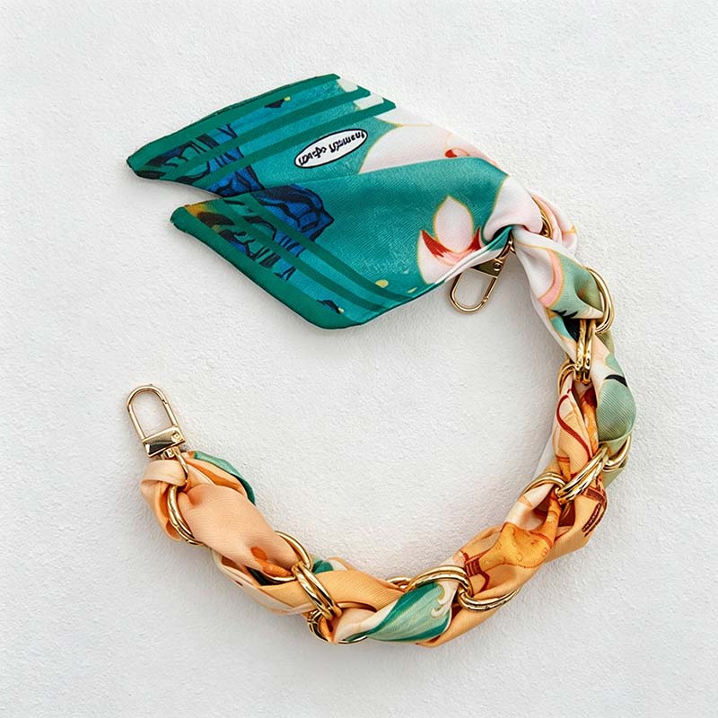 CouldNook Botanical Scarf Phone Wrist Strap - Upscale Anti‑Drop Lanyard