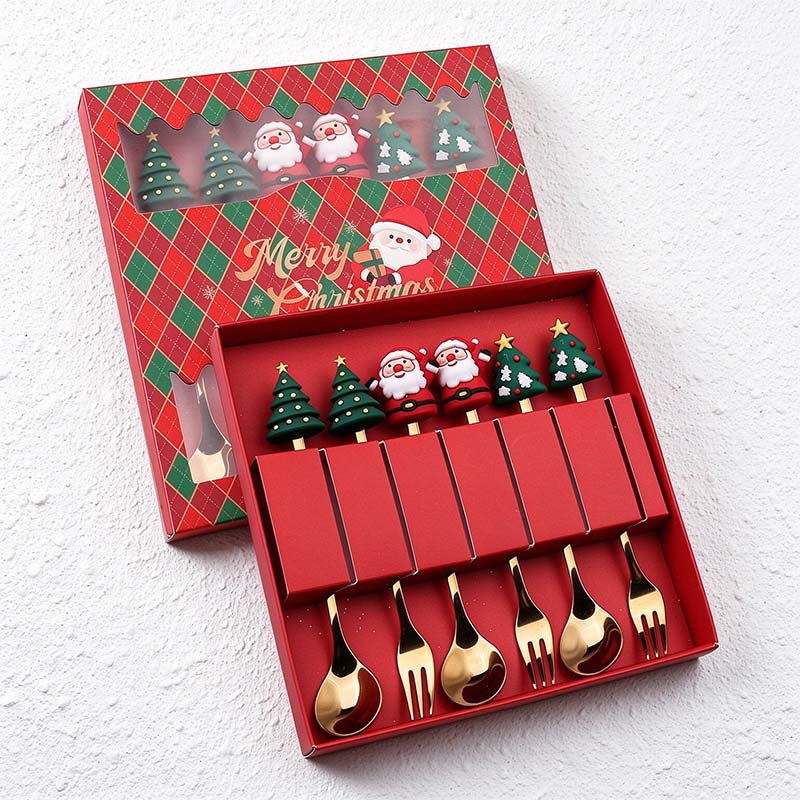 CouldNook Christmas Cutlery Set - Character Tops and Decorative Charm Designs