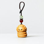CouldNook Golden Sandalwood Chinese Zodiac Charm‑Wooden Phone & Bag Hanging Pendant