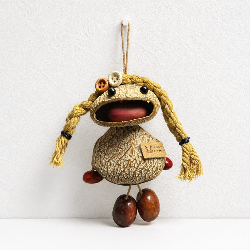 CouldNook Natural Seed Bag Charm - Boho Nut Pendant