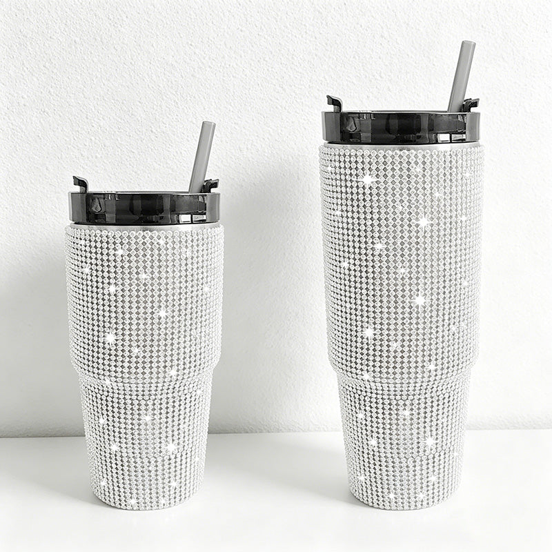 CouldNook 20/30oz Bling Rhinestone Car Tumbler - No Handle, Black Lid