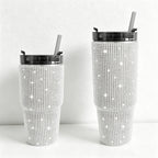 CouldNook 20/30oz Bling Rhinestone Car Tumbler - No Handle, Black Lid