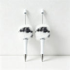 CouldNook Pen-Cute Pom Pom Beaded Ballpoint Pen DIY Creative Plush Ballpoint Pen for Gift & Office