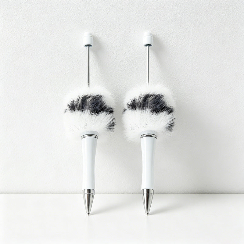 CouldNook Pen-Cute Pom Pom Beaded Ballpoint Pen DIY Creative Plush Ballpoint Pen for Gift & Office