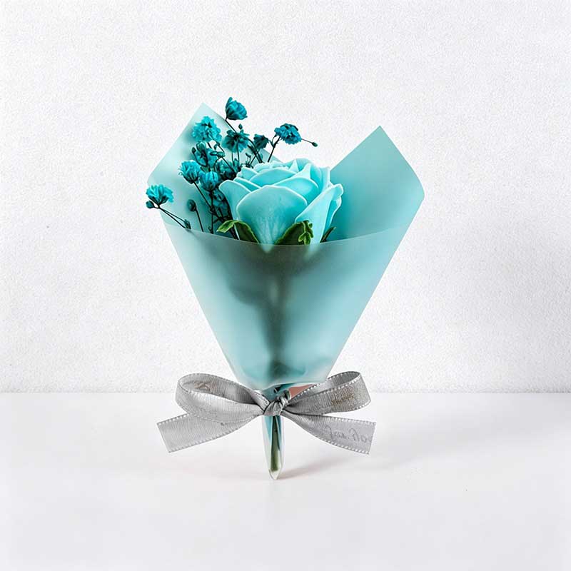 Mini Dried Baby's Breath Flower Bouquet and Soap Rose