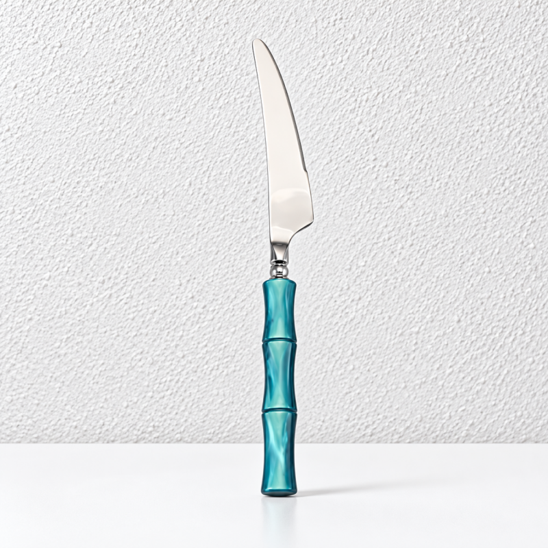 Bamboo Style Flatware - Segmented Acrylic Handles and Steel