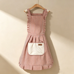 Striped Princess with Towel Pocket  Apron  - Polyester Backband Kitchen Apron