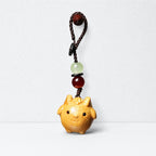 CouldNook Golden Sandalwood Chinese Zodiac Charm‑Wooden Phone & Bag Hanging Pendant