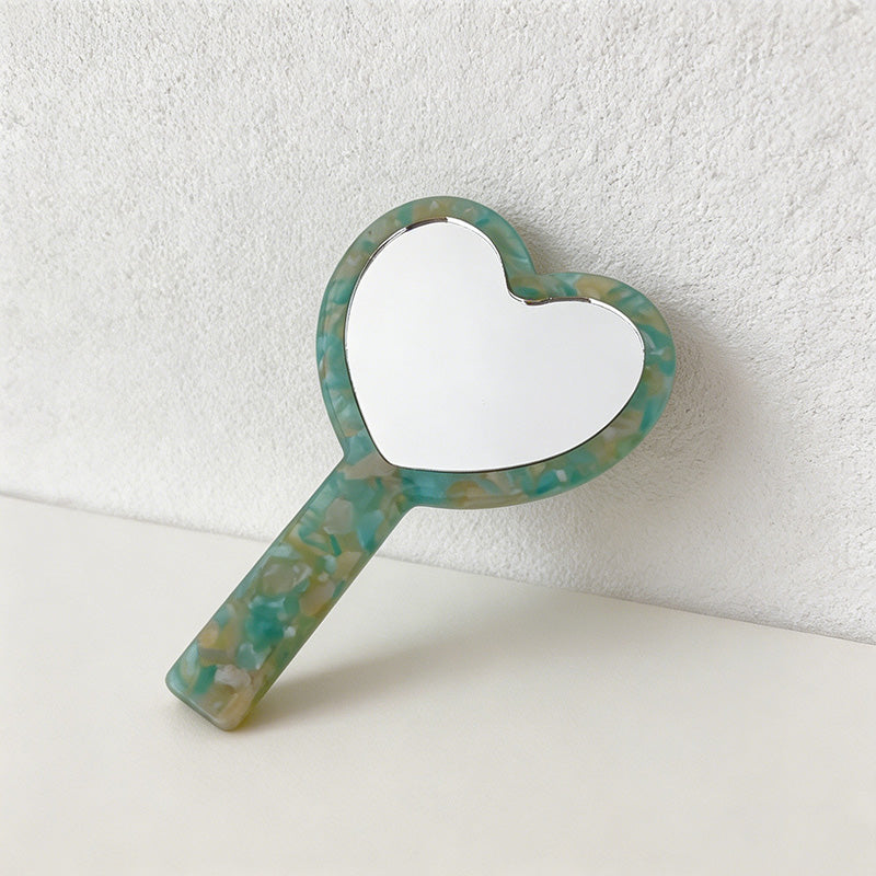 CouldNook Acetate Heart Handheld Mirror - Vintage Style Portable Makeup Mirror