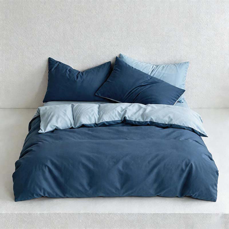 CouldNook Reversible Solid Duvet Cover - Ultra-Soft Washed Cotton Feel (Light Colors)