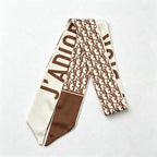 CouldNook Slim Printed Neck Scarf - Long Twilly Accent