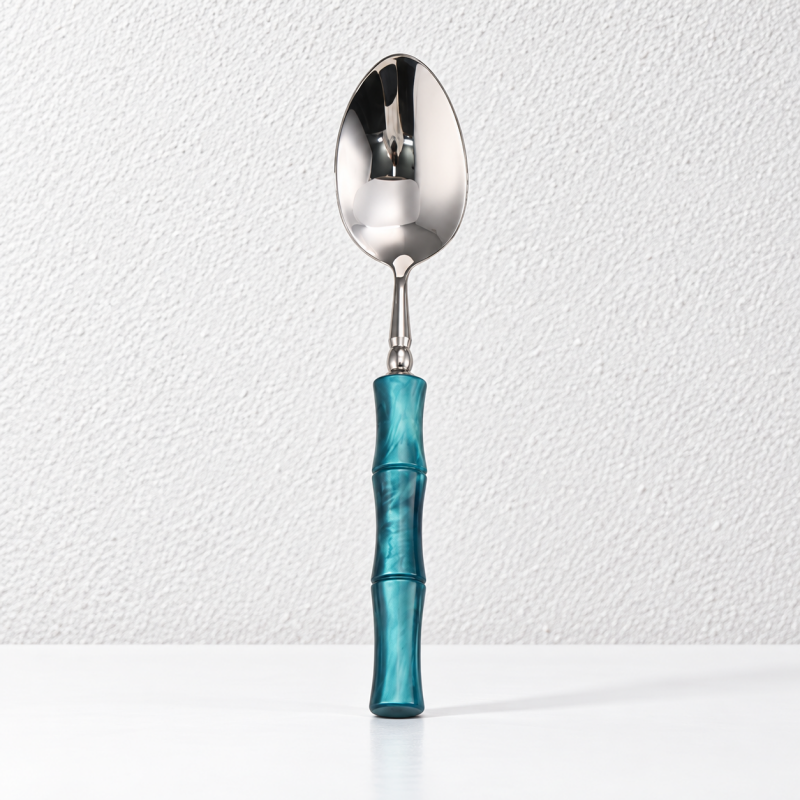Bamboo Style Flatware - Segmented Acrylic Handles and Steel