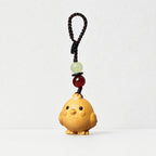 CouldNook Golden Sandalwood Chinese Zodiac Charm‑Wooden Phone & Bag Hanging Pendant