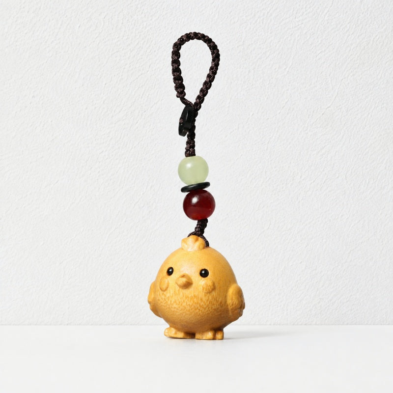 CouldNook Golden Sandalwood Chinese Zodiac Charm‑Wooden Phone & Bag Hanging Pendant