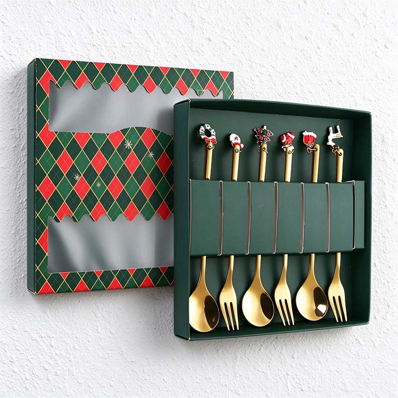 CouldNook Christmas Cutlery Set - Character Tops and Decorative Charm Designs