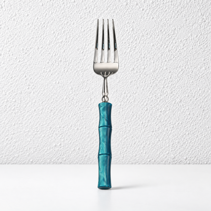 Bamboo Style Flatware - Segmented Acrylic Handles and Steel